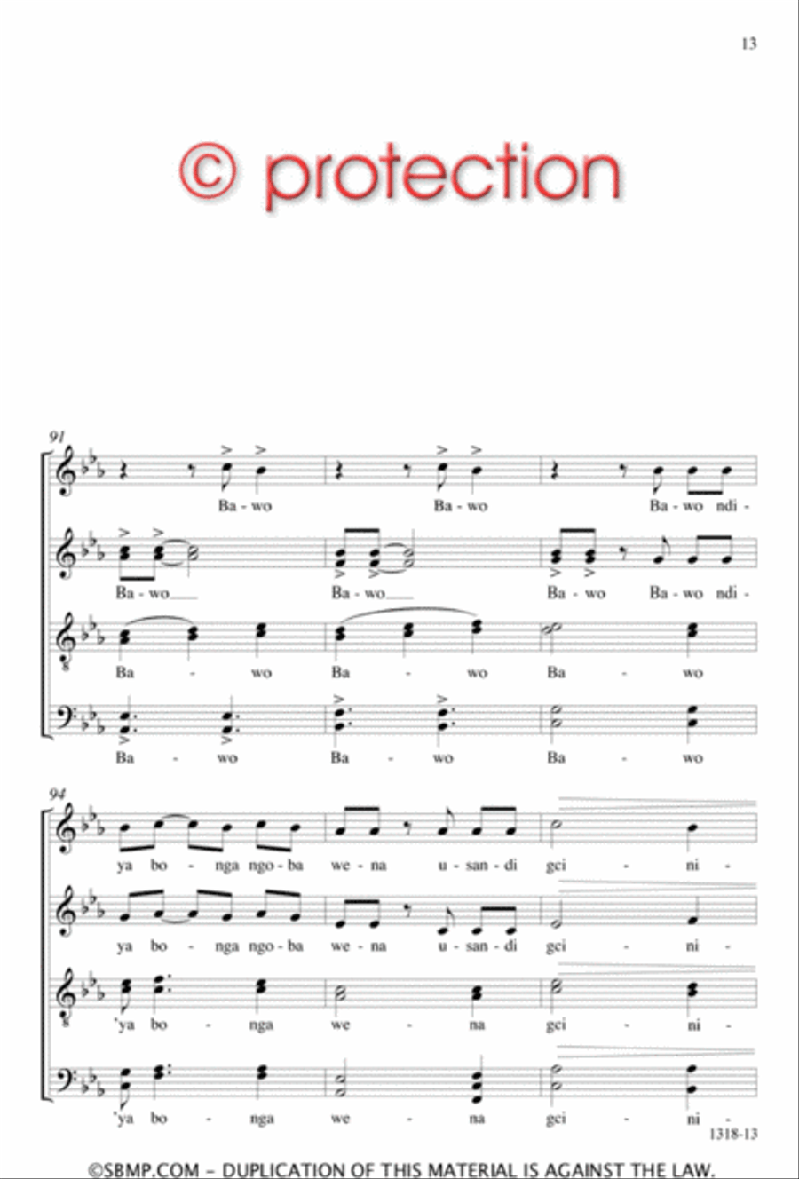 Ndikhokhele Bawo - SATB divisi Octavo Divisi scores gallery preview page 12