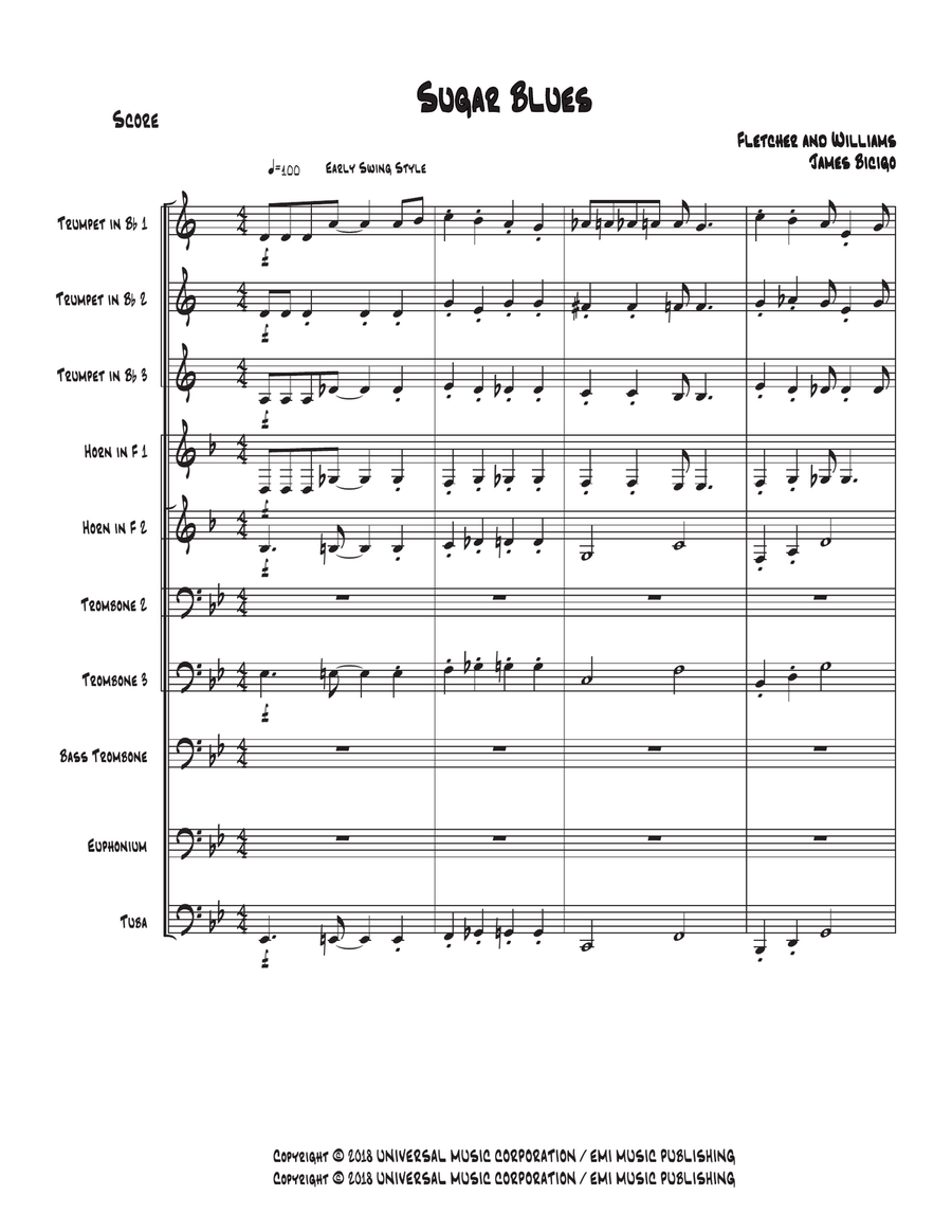 Sugar Blues Brass Ensemble scores gallery preview page 1
