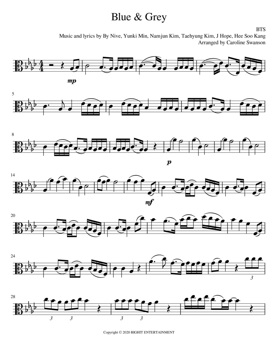 Blue & Grey Blue & Grey Viola Solo scores gallery preview page 1
