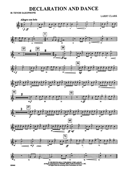 Declaration and Dance: B-flat Tenor Saxophone