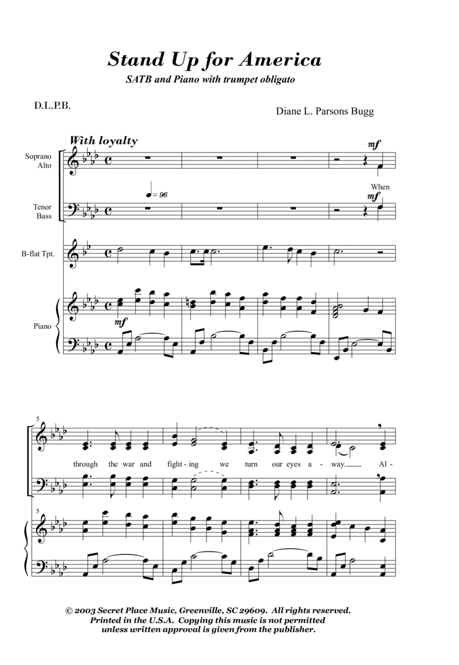 Stand Up for America 4-Part scores gallery preview page 1