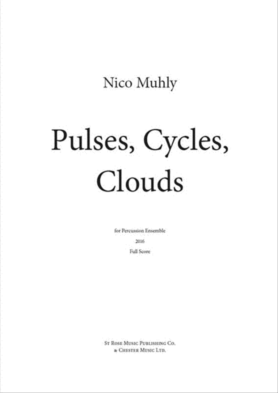 Pulses, Cycles, Clouds Percussion scores gallery preview page 1