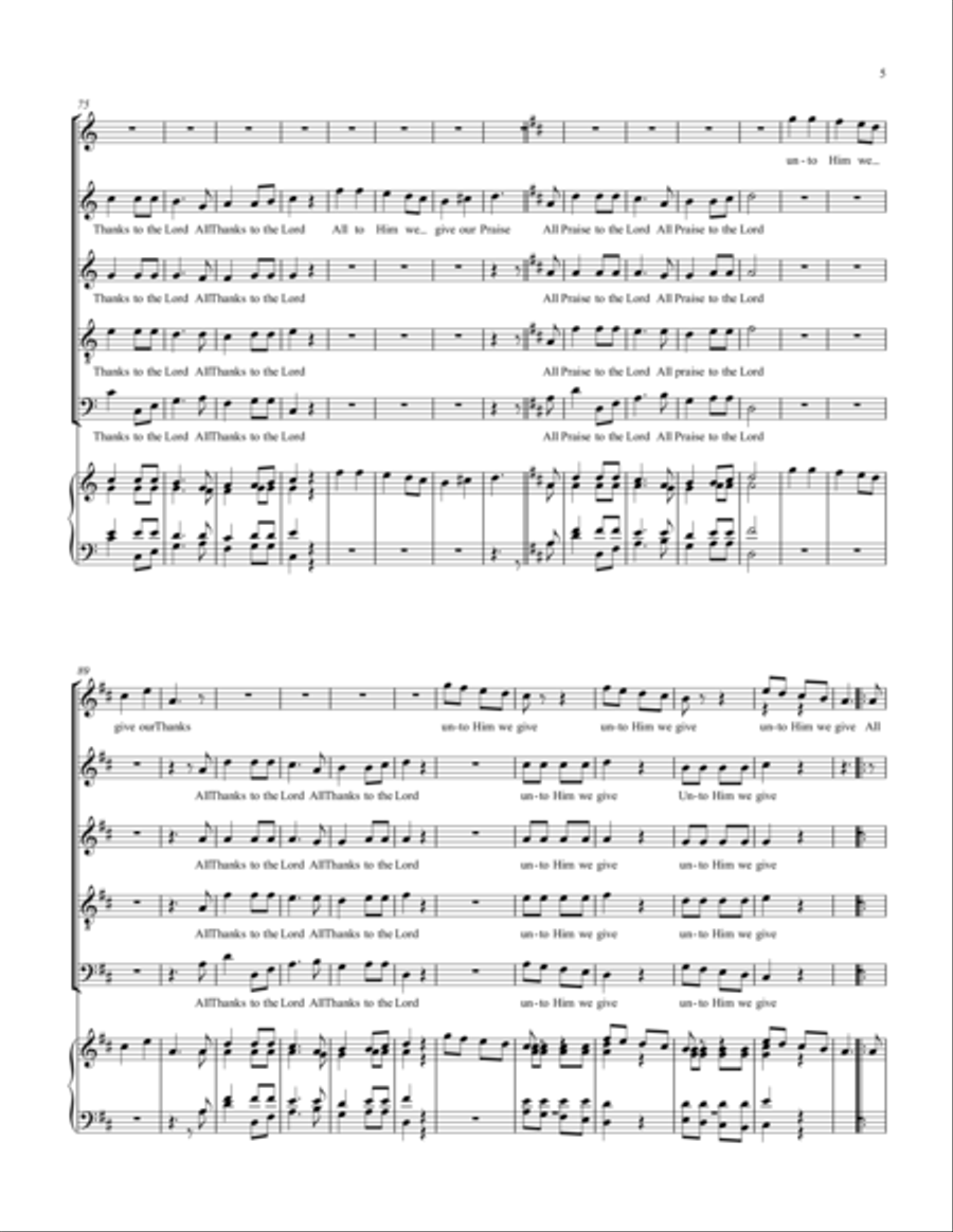 ALL PRAISE TO THE LORD (ENDLESS PRAISE) 4-Part scores gallery preview page 5
