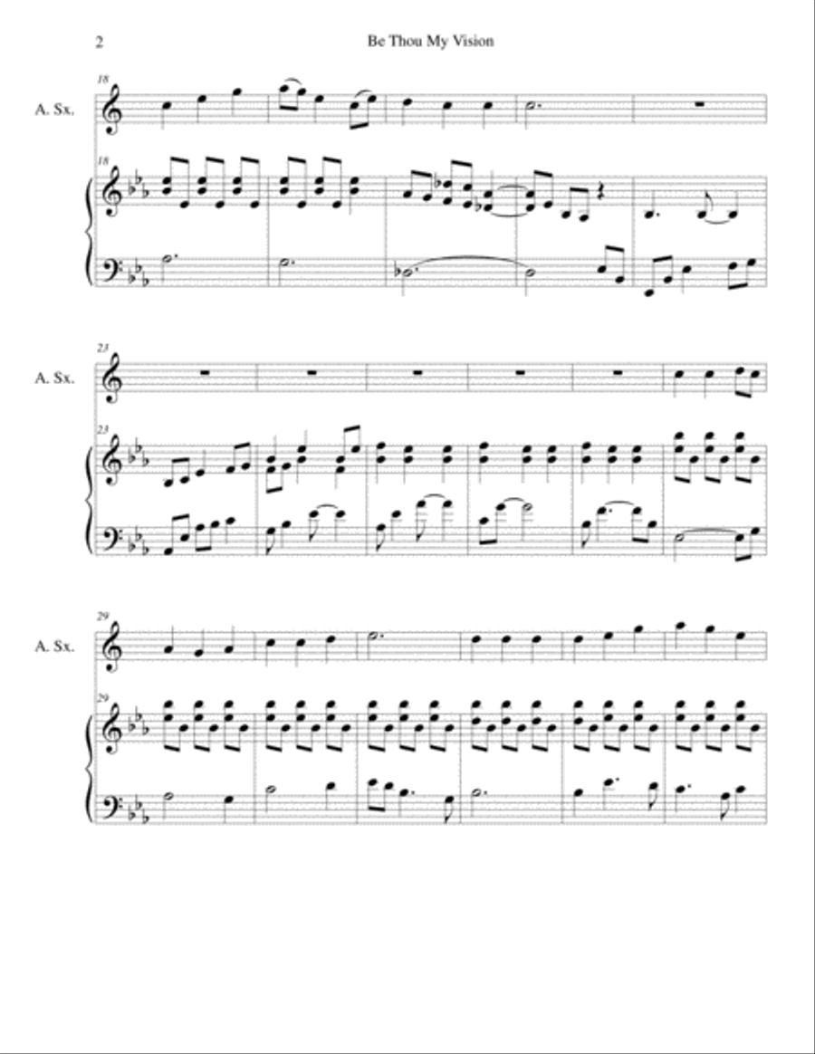 Be Thou My Vision (alto sax/piano), arr. Brenda Portman Be Thou My Vision (alto sax/piano), arr. Brenda Portman Alto Saxophone scores gallery preview page 2