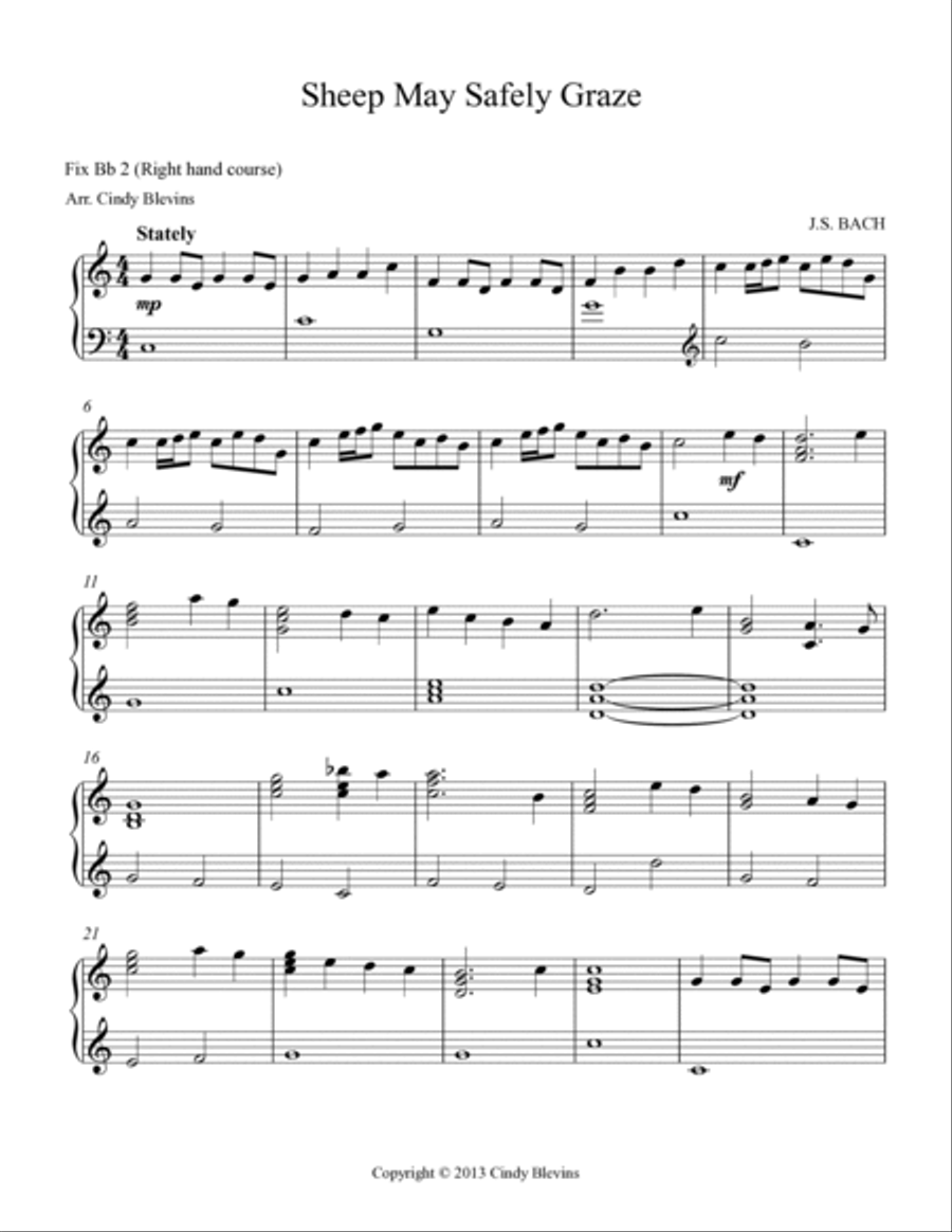 Sheep May Safely Graze, for Double-Strung Harp Harp scores gallery preview page 2