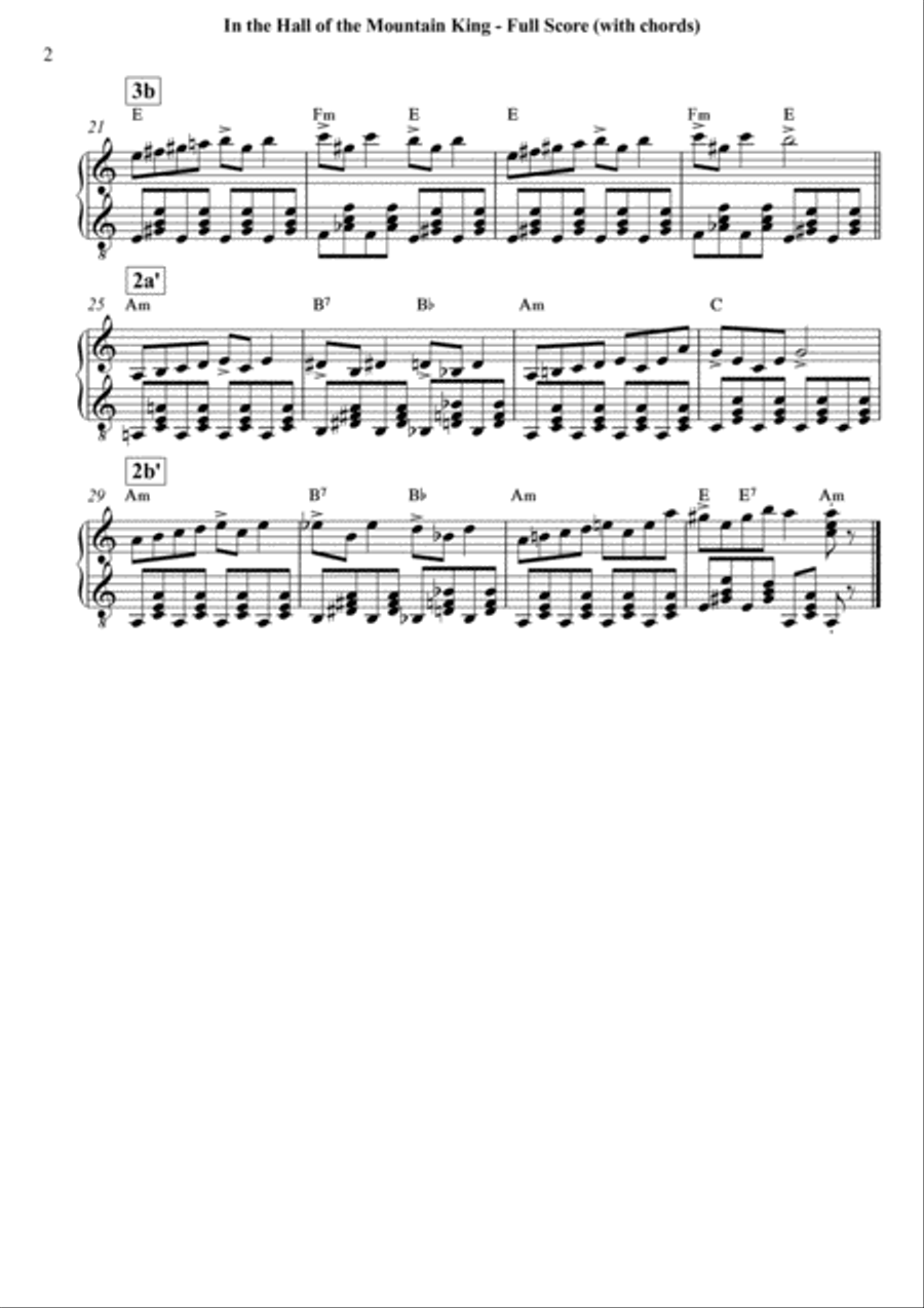 Grieg (Edvard) - In the Hall of the Mountain King (theme from Peer Gynt, Suite No. 1, Op. 46) - Biva Clarinet scores gallery preview page 2