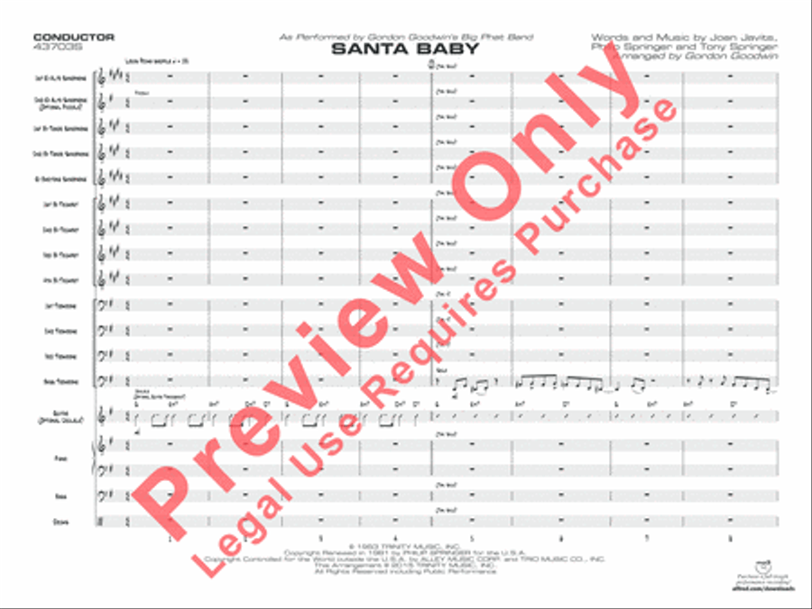 Santa Baby Jazz Ensemble scores gallery preview page 22
