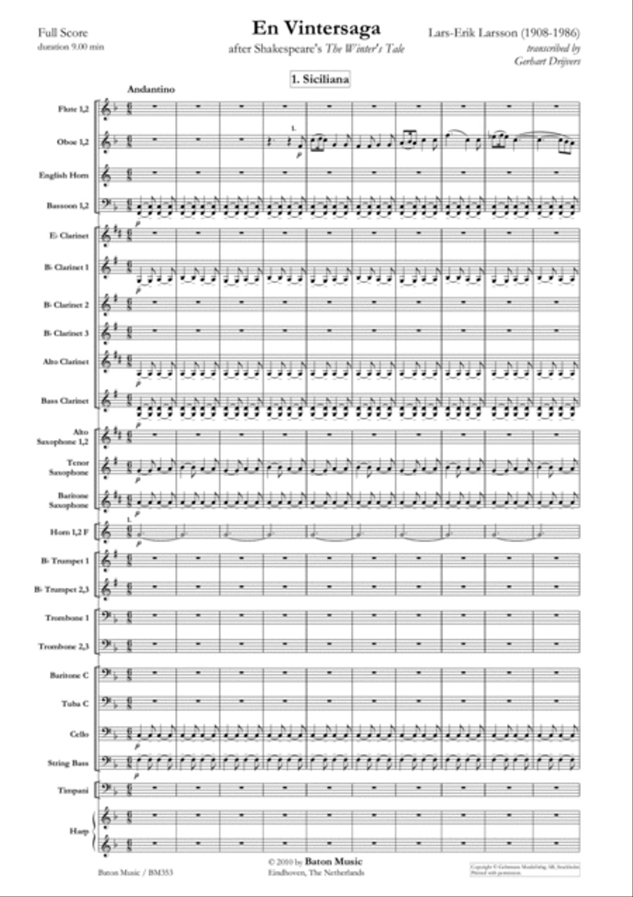 En Vintersaga Concert Band scores gallery preview page 2