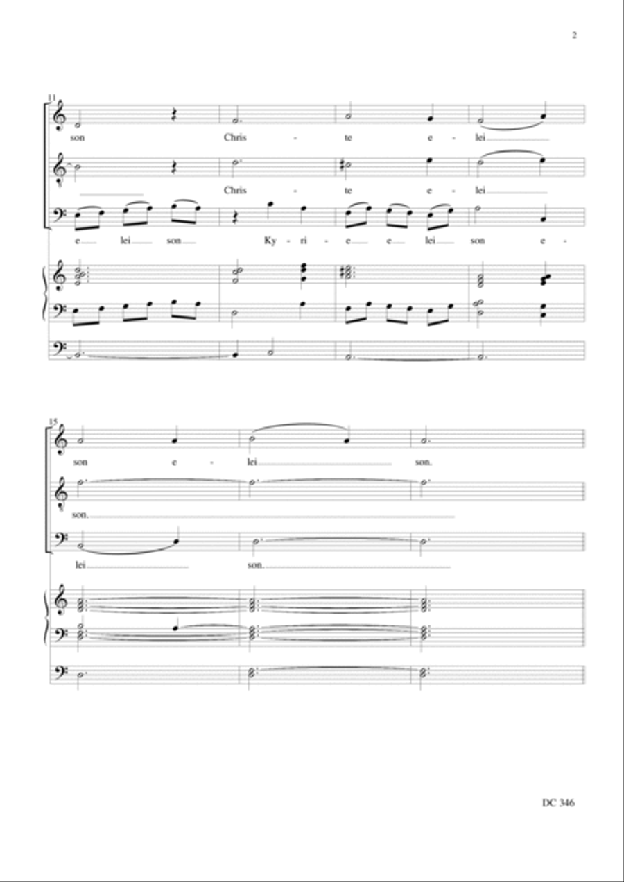 Mass for men's voices and organ TB scores gallery preview page 2