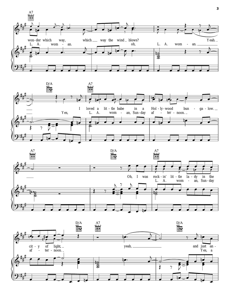 L.A. Woman L.A. Woman Piano, Vocal, Guitar scores gallery preview page 3