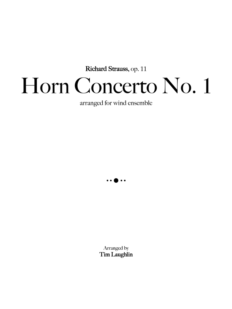 Horn Concerto No. 1 (R. Strauss, Band) Concert Band scores gallery preview page 1