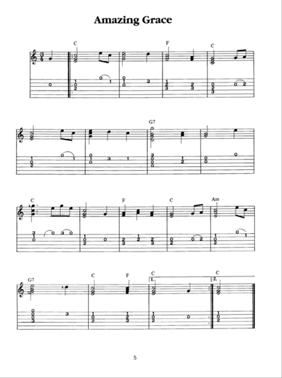 Easy Gospel Guitar Solos Fingerpicking Guitar scores gallery preview page 6
