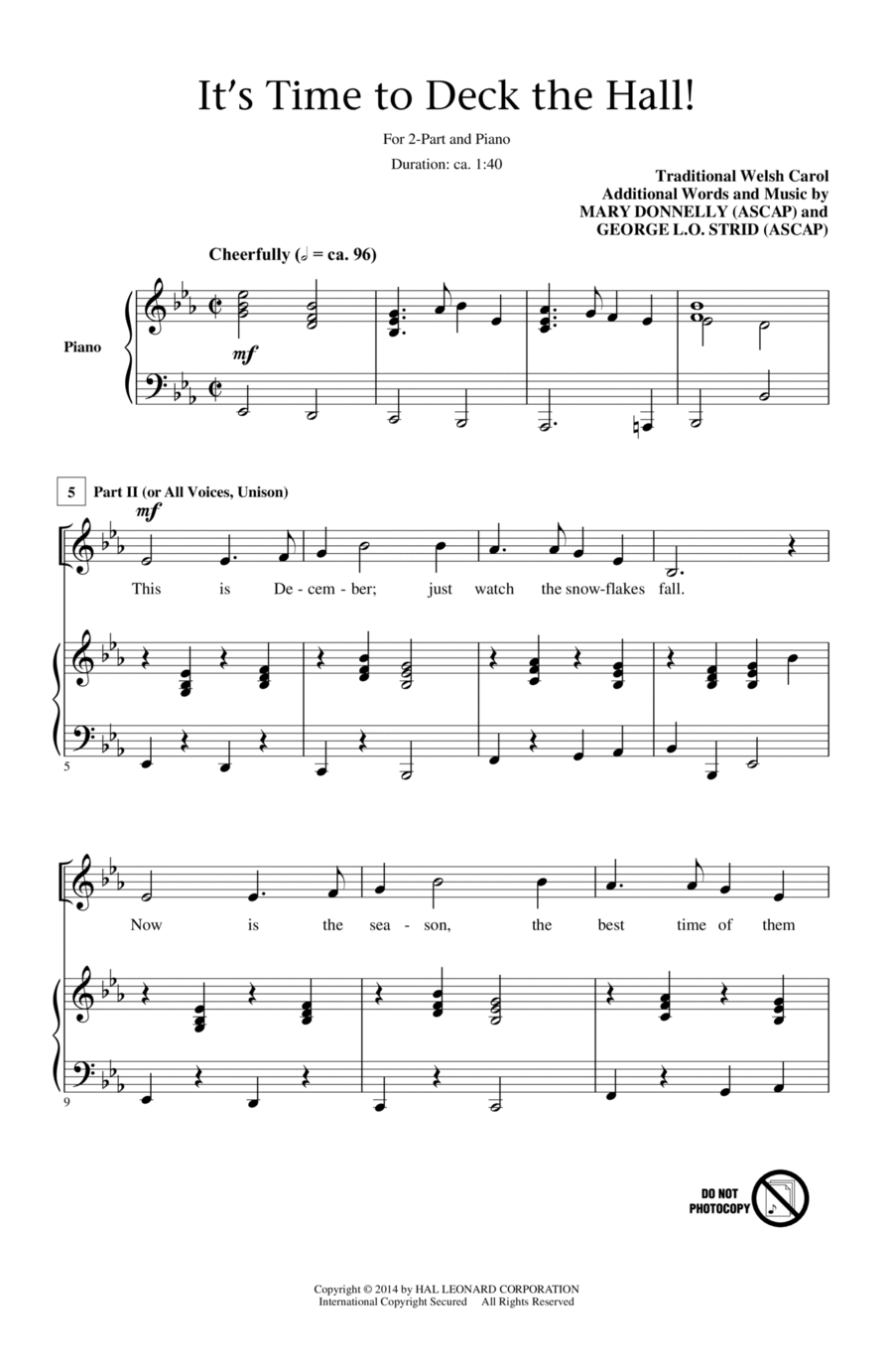 It's Time To Deck The Hall! 2-Part scores gallery preview page 1