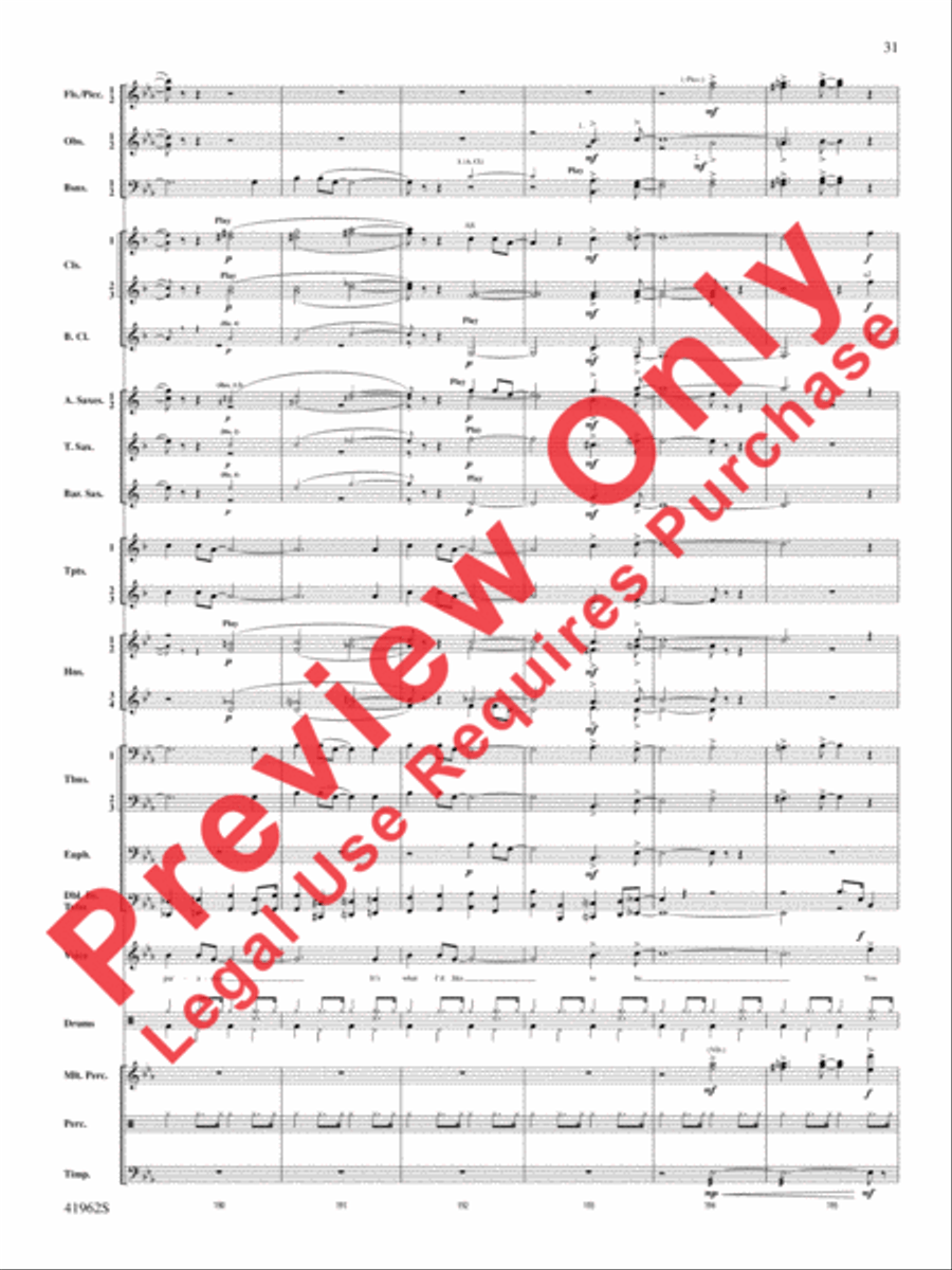 A Gershwin Tribute to Love Concert Band scores gallery preview page 32