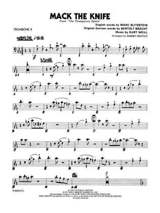 Mack the Knife (from The Threepenny Opera): 2nd Trombone