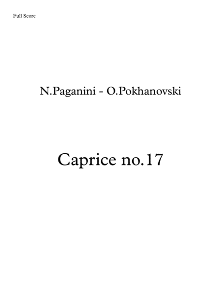 Paganini-Pokhanovski 24 Caprices: #17 for violin and piano image number null