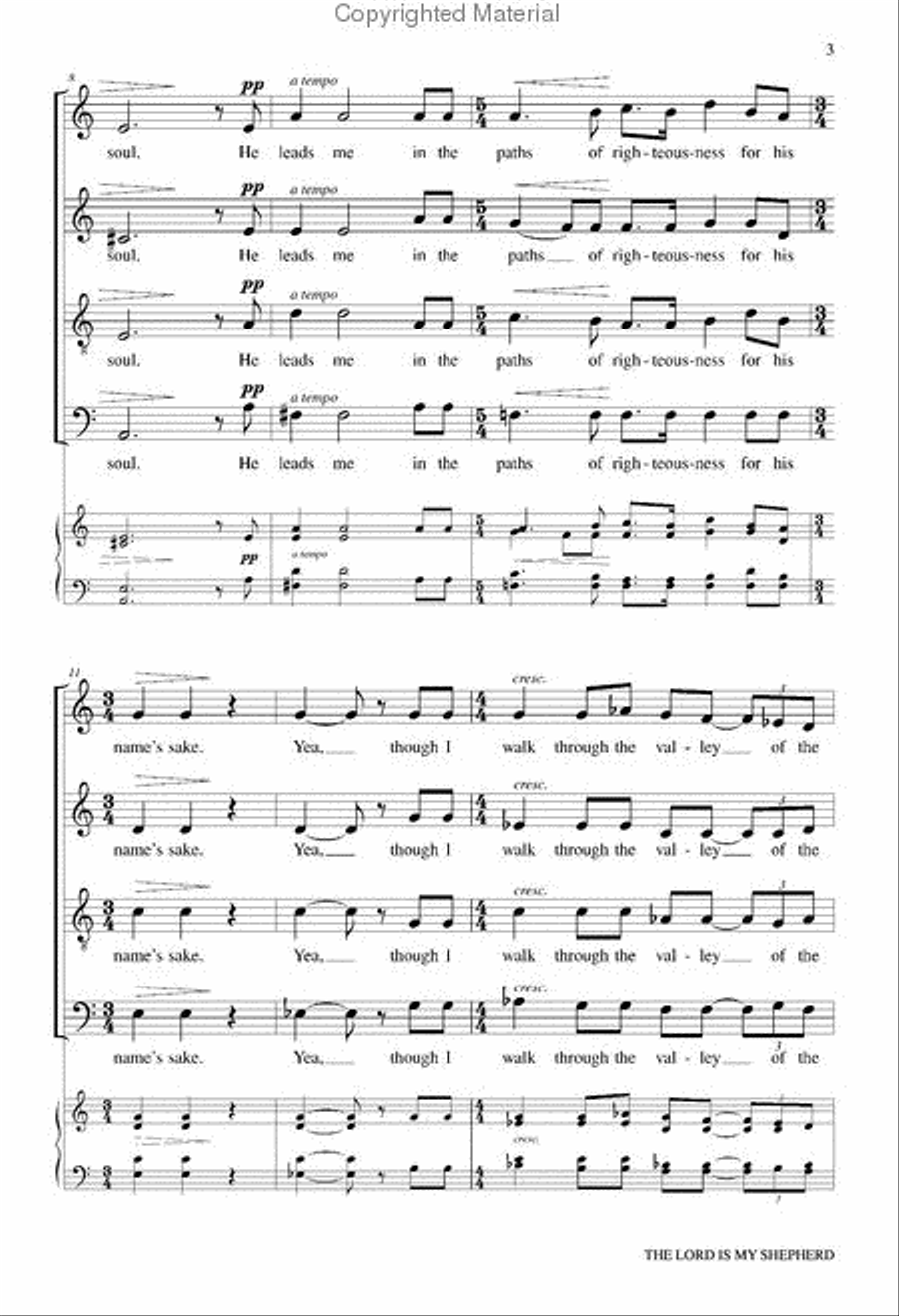 The Lord Is My Shepherd The Lord Is My Shepherd 4-Part scores gallery preview page 2