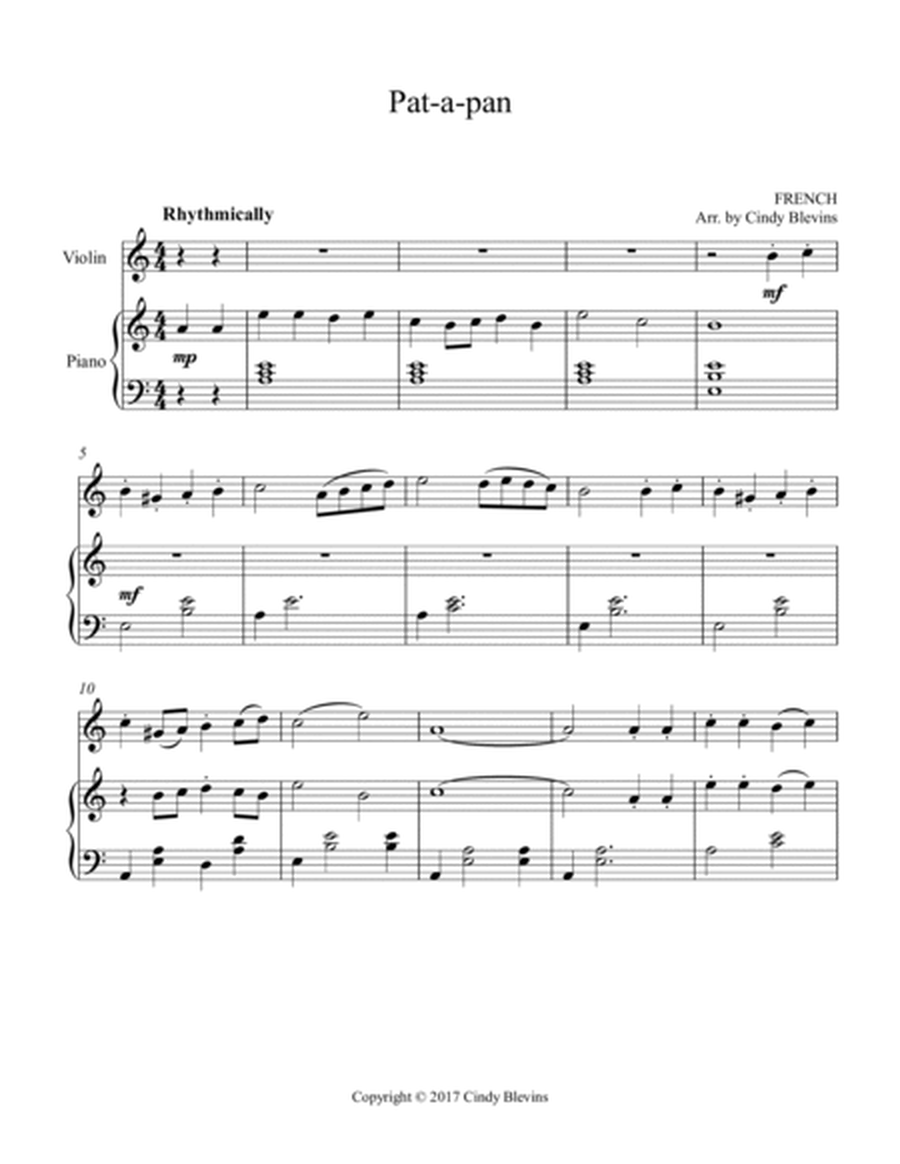Pat-a-pan, for Piano and Violin image number null