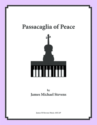 Book cover for Passacaglia of Peace - Violin & Piano