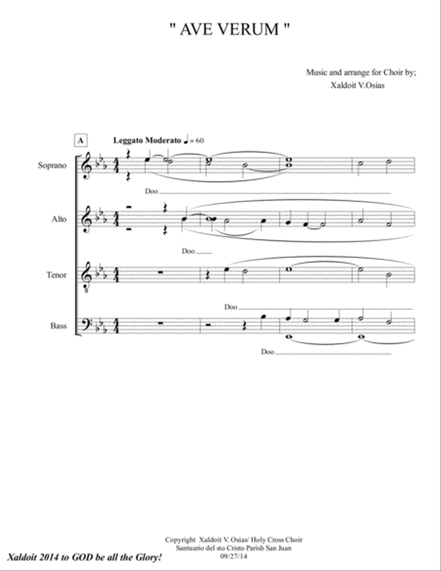 Ave Verum Corpus - Musicam Sacram 4-Part scores gallery preview page 1