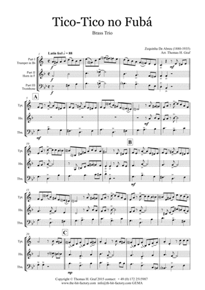 Book cover for Tico-Tico no Fubá - Choro - Brass Trio
