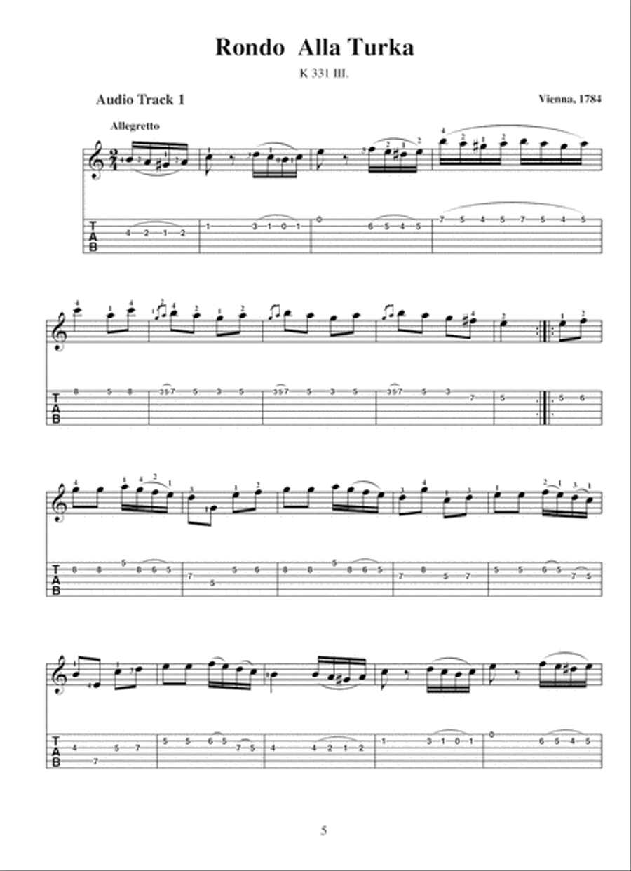 Mozart for Electric Guitar Electric Guitar scores gallery preview page 6