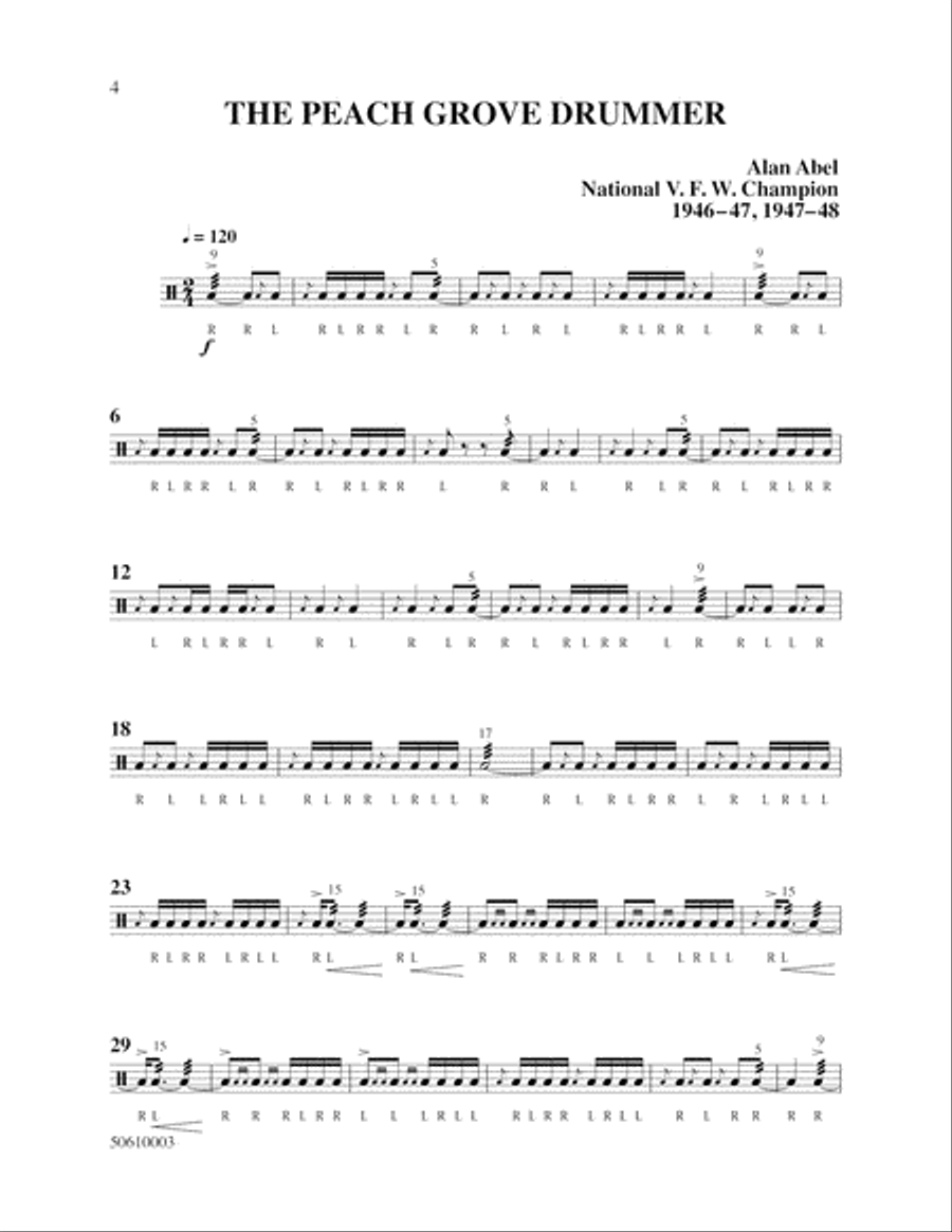 Alan Abel Snare Drum Solos Percussion scores gallery preview page 4