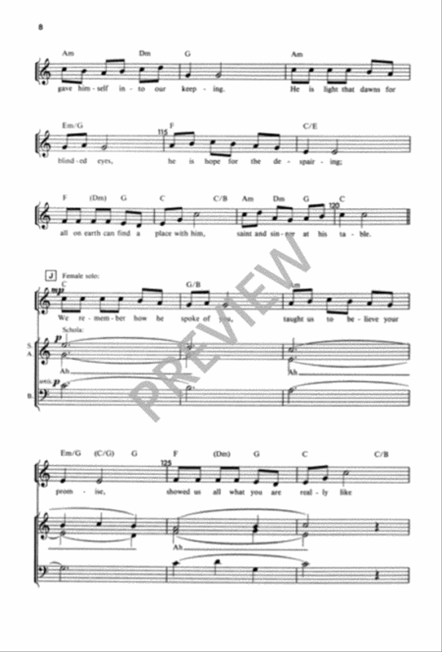 Tableprayer: God of Life and of the Living Unison Choir scores gallery preview page 9