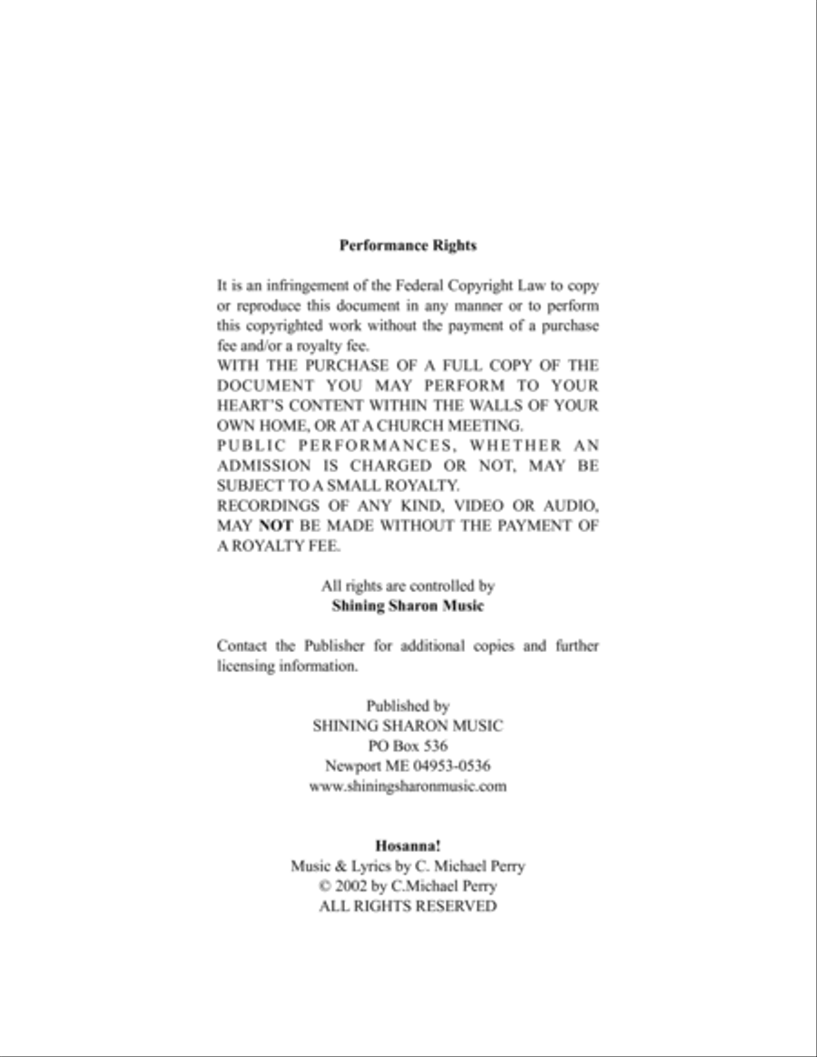 Hosanna (Full Score & Parts) Chamber Orchestra scores gallery preview page 2
