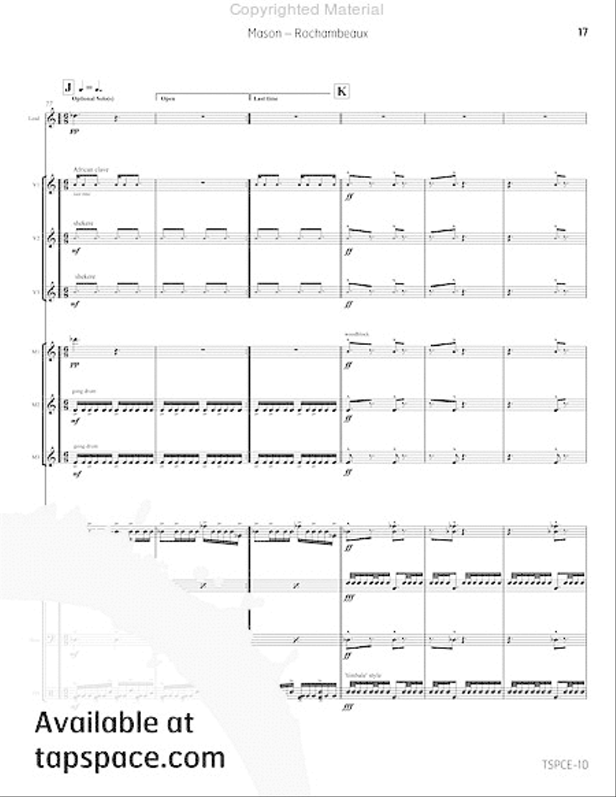 Rochambeaux Percussion Ensemble scores gallery preview page 22