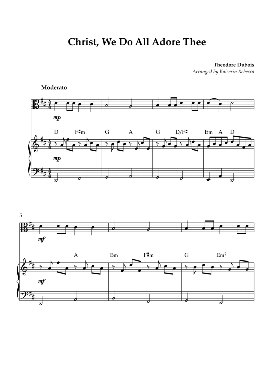 Christ, We Do All Adore Thee Viola scores gallery preview page 1