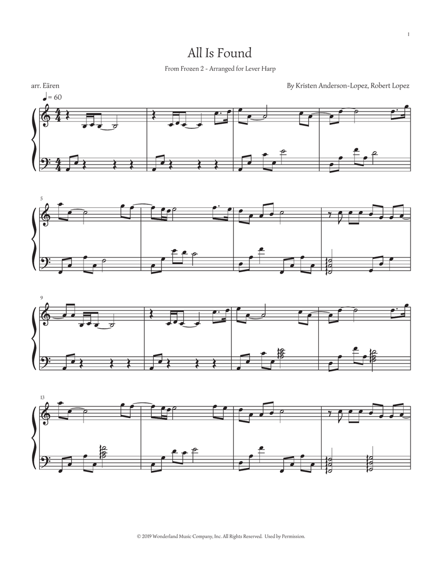 All Is Found Celtic Harp scores gallery preview page 2