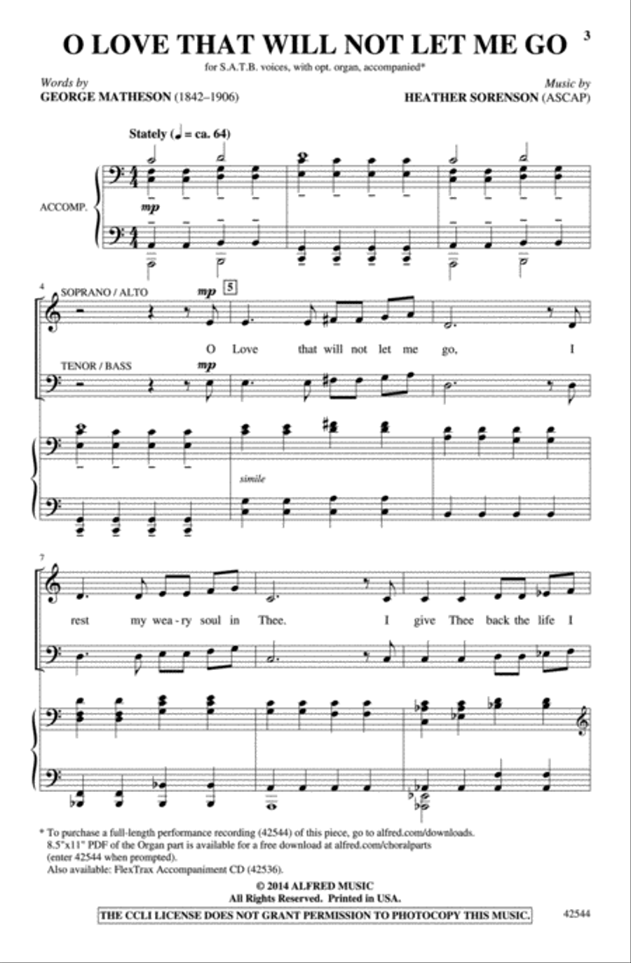 O Love That Will Not Let Me Go Choir scores gallery preview page 2