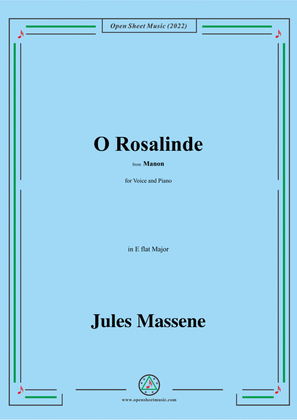 Massenet-O Rosalinde,from Manon,for Voice and Piano
