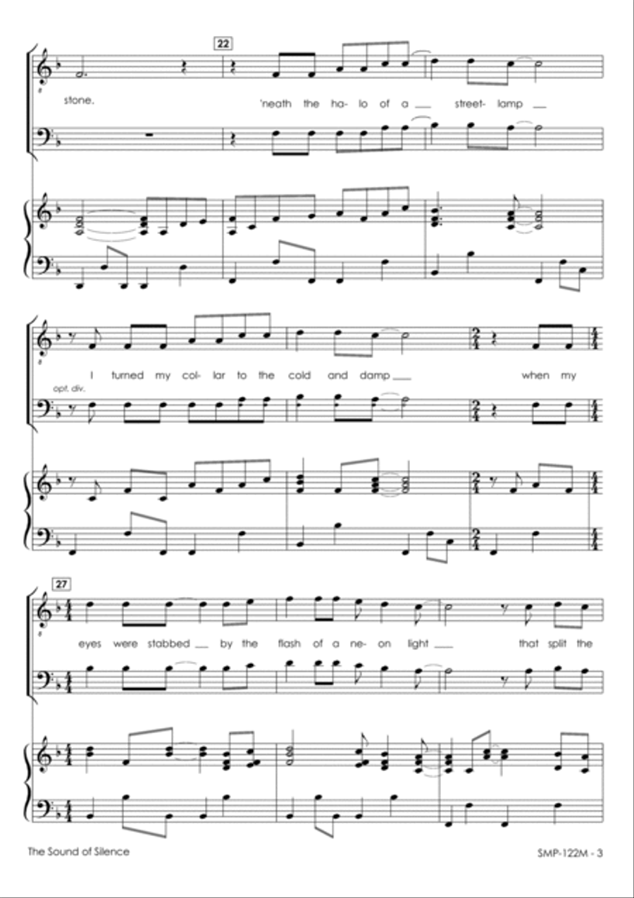The Sound Of Silence TTBB scores gallery preview page 5