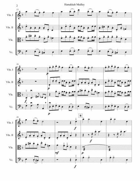 Hanukkah Medley for String Quartet image number null