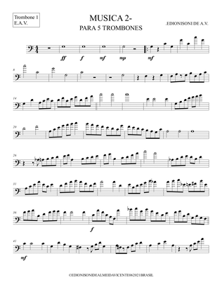 MUSICA 2 - PARA 5 TROMBONES-Trombone 1