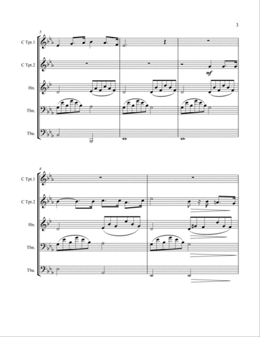 O Holy Night arranged for Brass Quintet Brass Quintet scores gallery preview page 3