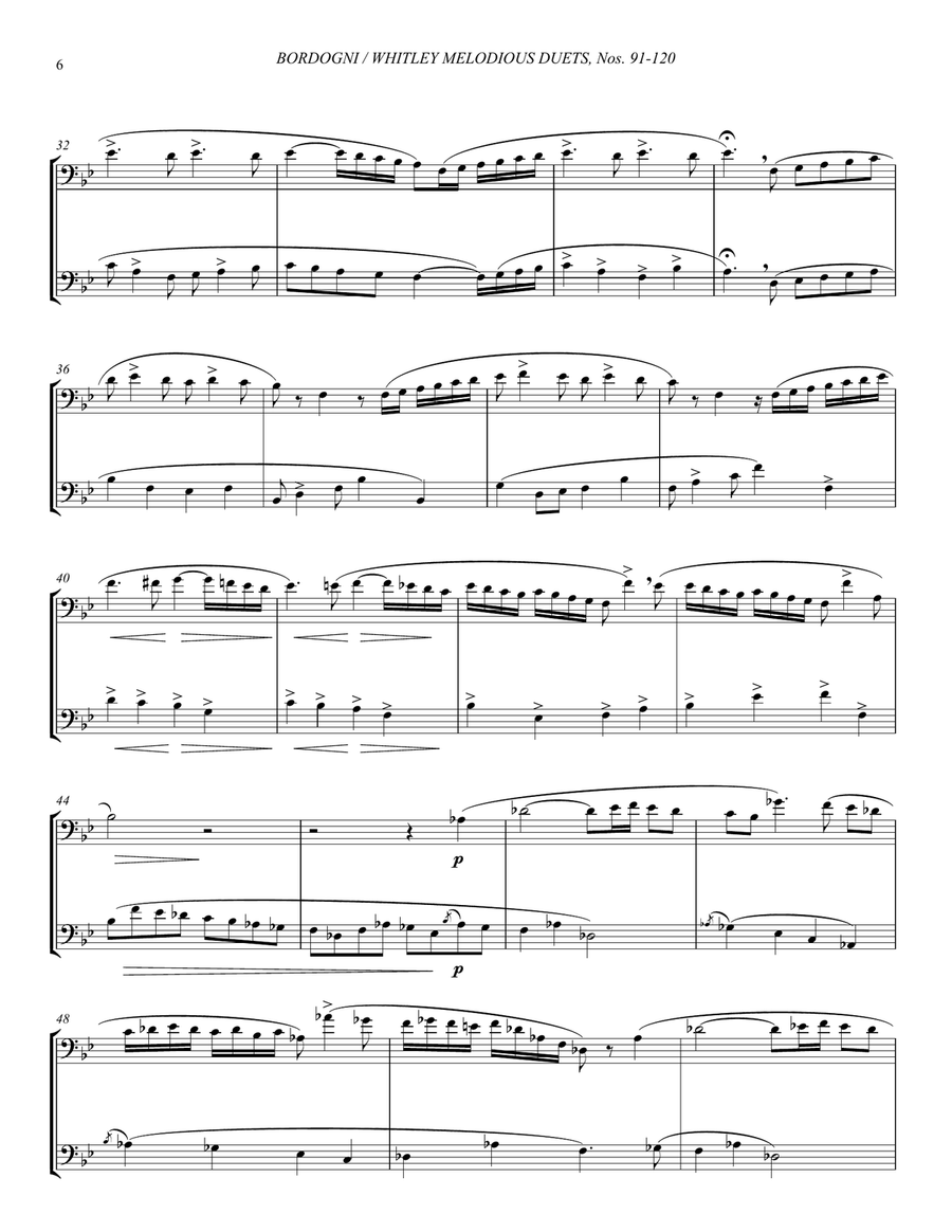 Melodious Duets for Trombones, Book III 91-120 Trombone Duet scores gallery preview page 6