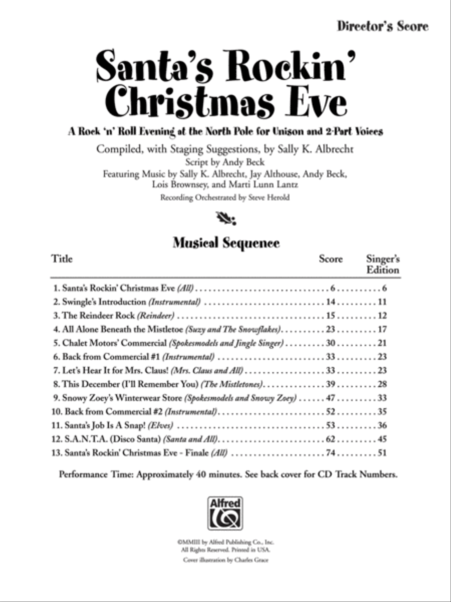 Santa's Rockin' Christmas Eve - Director's Score Unison Choir scores gallery preview page 2