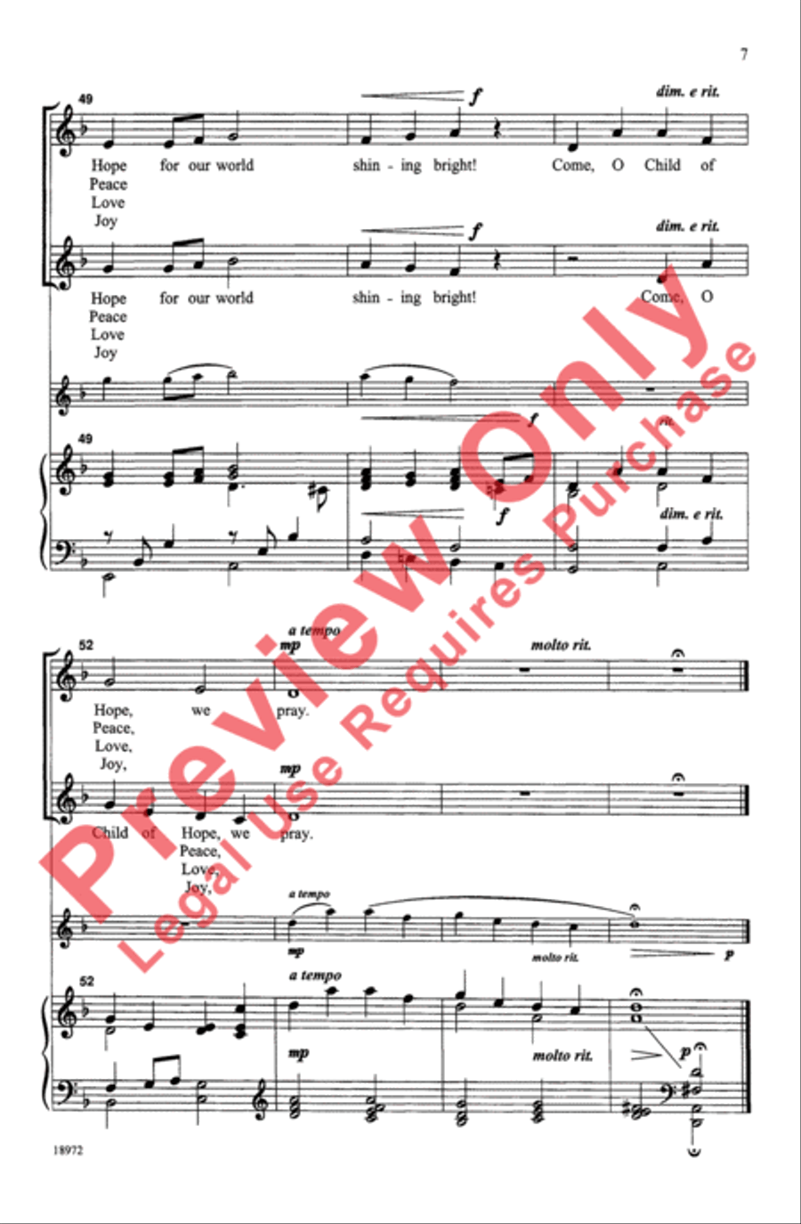 Come, Child of Light Come, Child of Light Unison Choir scores gallery preview page 14