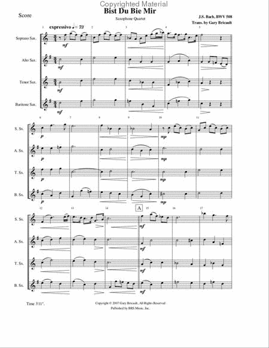 Arabesque No. 2 Saxophone Quartet scores gallery preview page 4