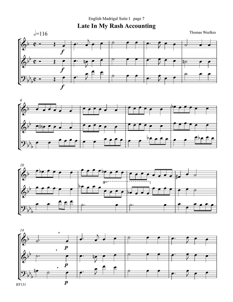 English Madrigal Suite I for Brass Trio Choir scores gallery preview page 4
