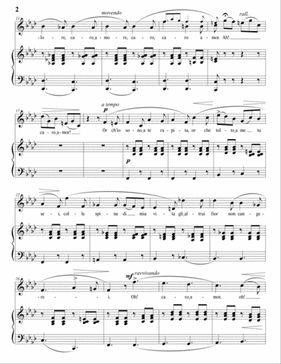 DONIZETTI: La lontananza (transposed to F minor) Voice scores gallery preview page 3