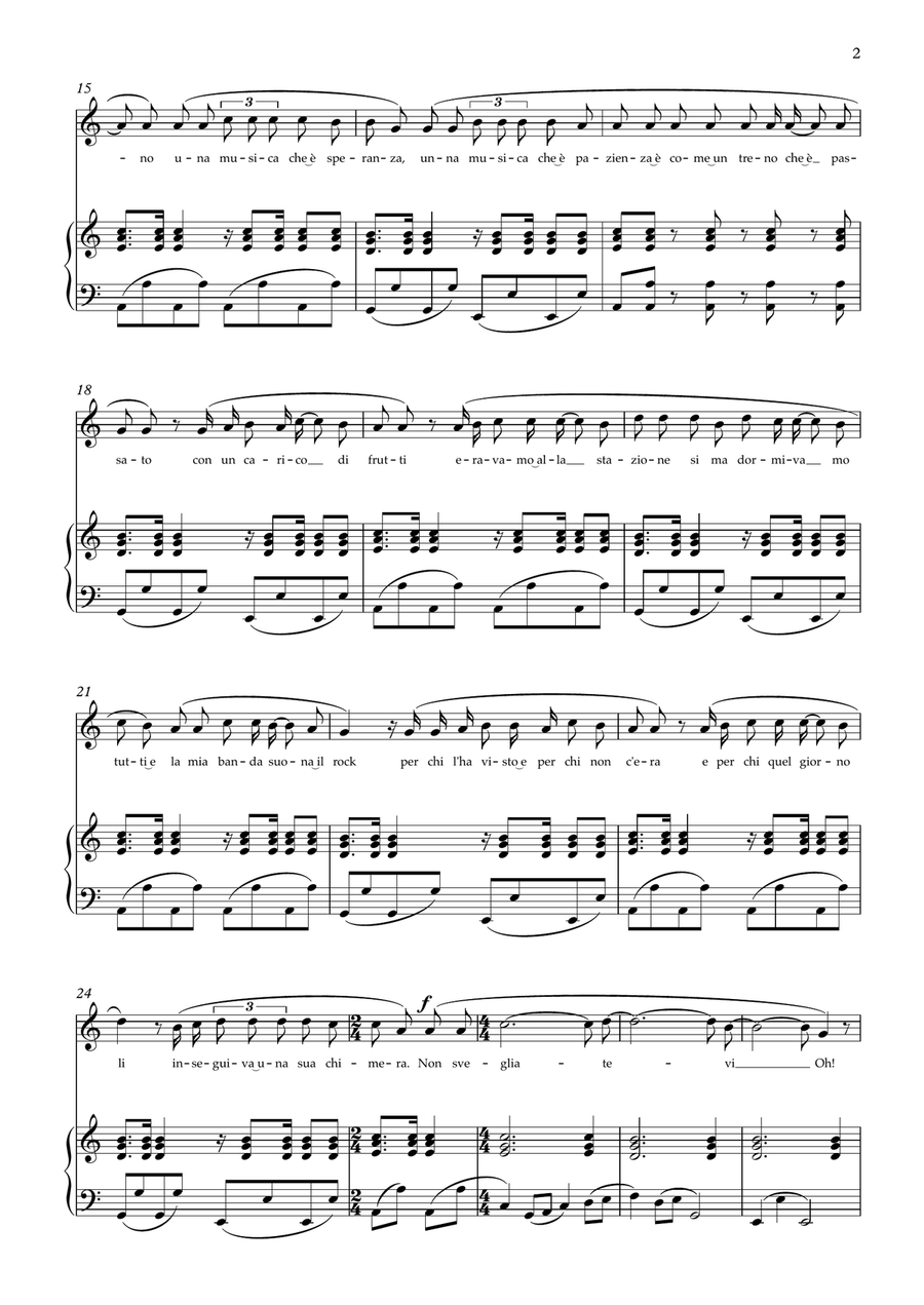 La Mia Banda Suona Il Rock Piano, Vocal scores gallery preview page 2