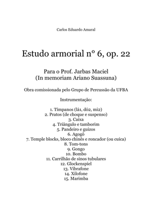 Estudo armorial n° 6, op.22 - for percussion with 15 players