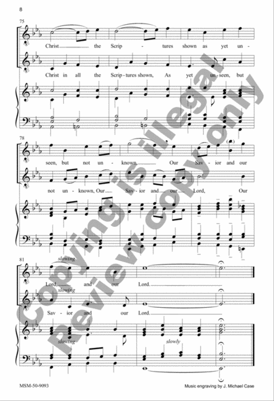 He Comes to Us as One Unknown 4-Part scores gallery preview page 8