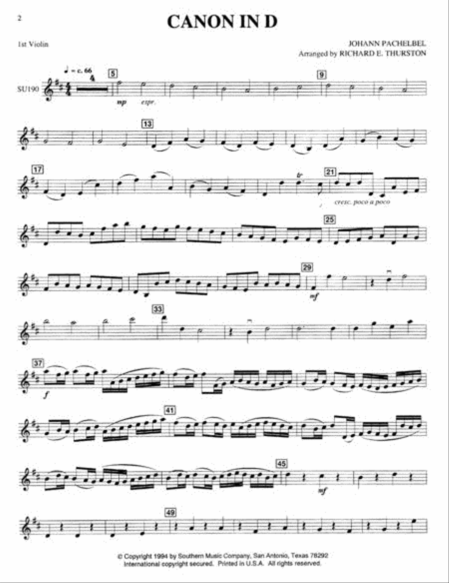 Canon in D Violin scores gallery preview page 3