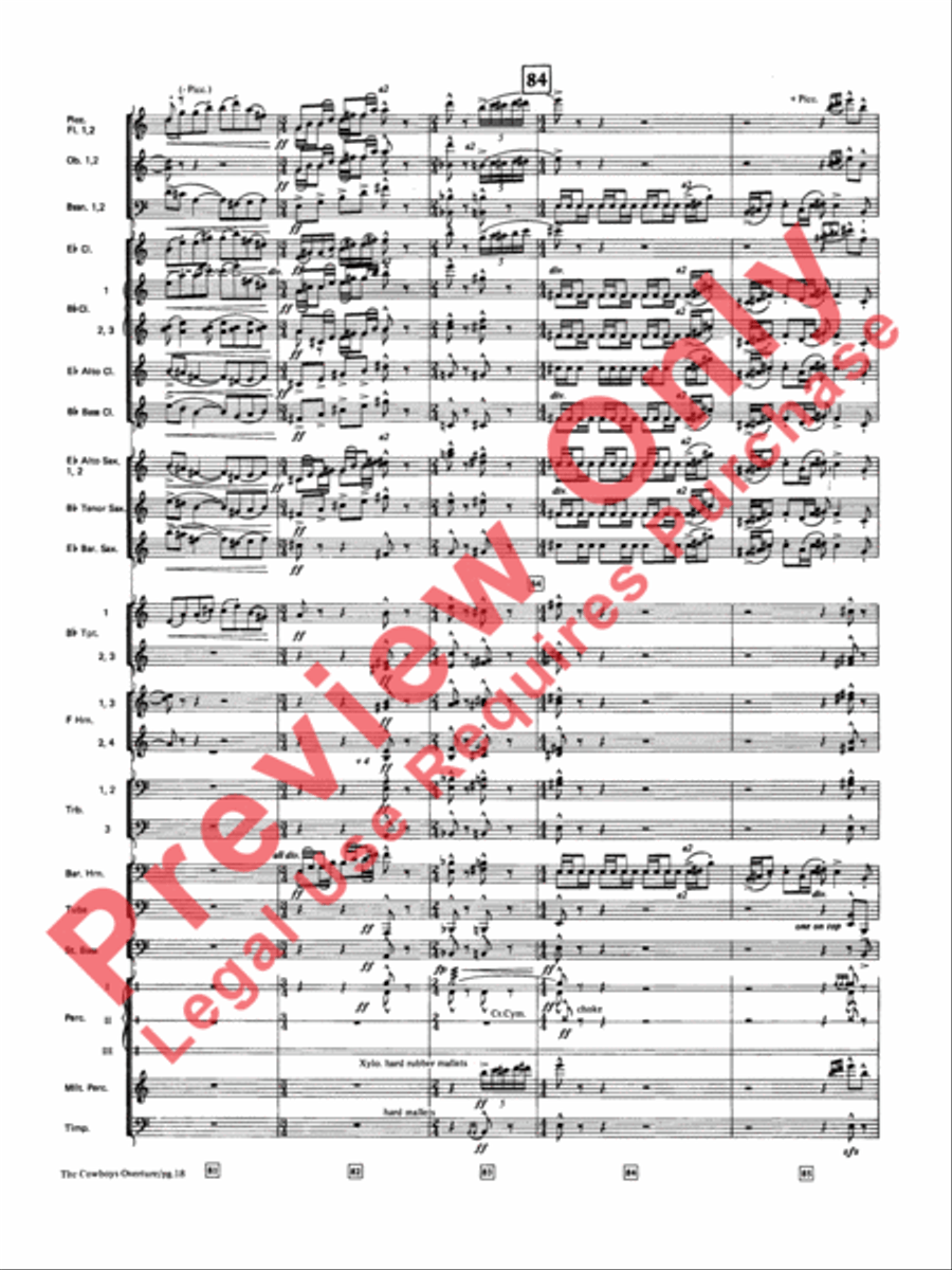 The Cowboys Concert Band scores gallery preview page 19