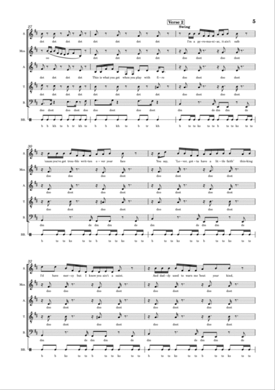 Play With Fire A Cappella scores gallery preview page 5